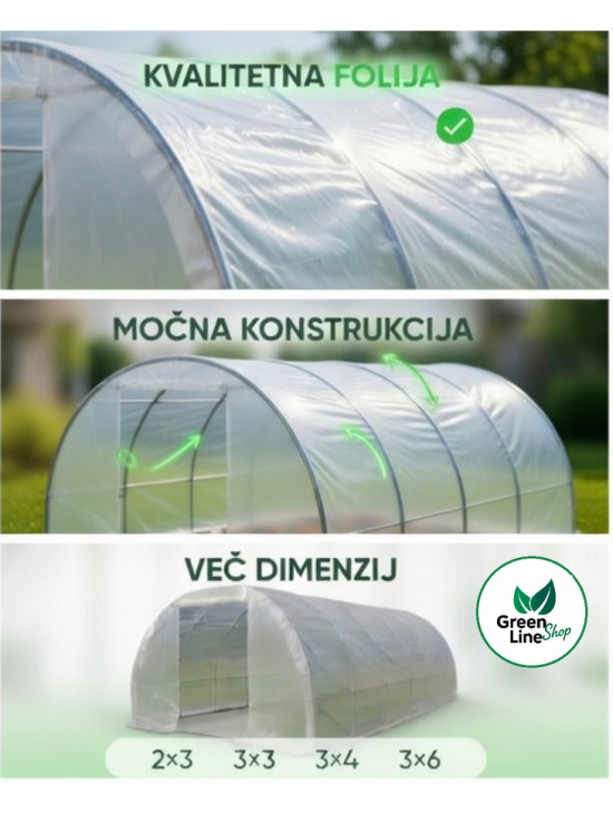Greenline vrtni rastlinjak 3x6m
