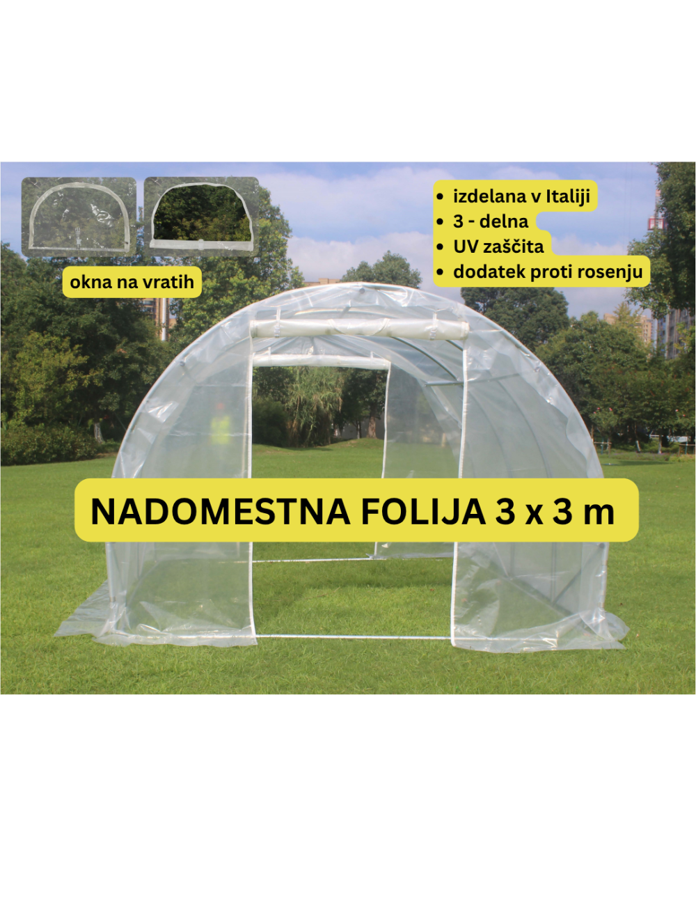 Nadomestna folija za rastlinjak Greenline 3 x 3 m