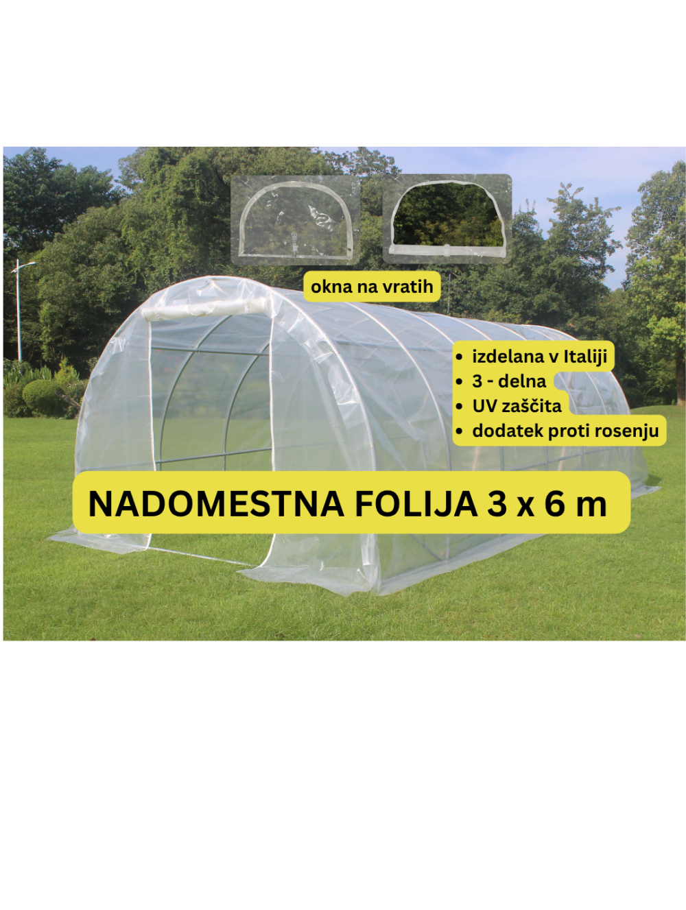 Nadomestna folija za rastlinjak Greenline 3 x 6 m