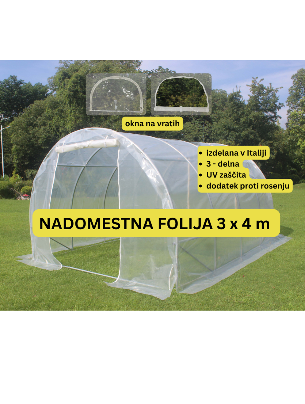 Nadomestna folija za rastlinjak Greenline 3 x 4 m