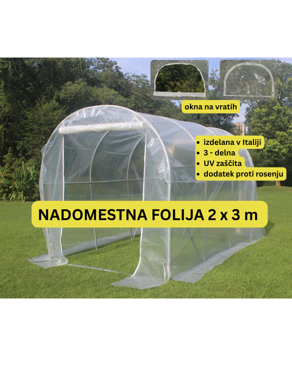 Nadomestna folija za rastlinjak Greenline 2 x 3 m