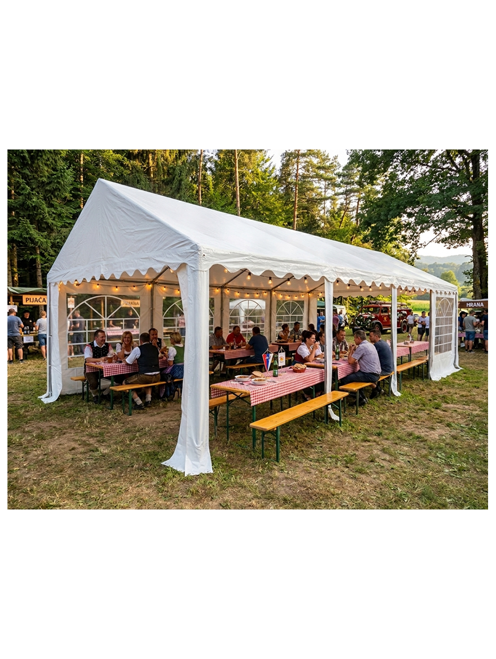 Prireditveni šotor 4x8 m Greenline | Podaljšan šotor za dogodke in sejme