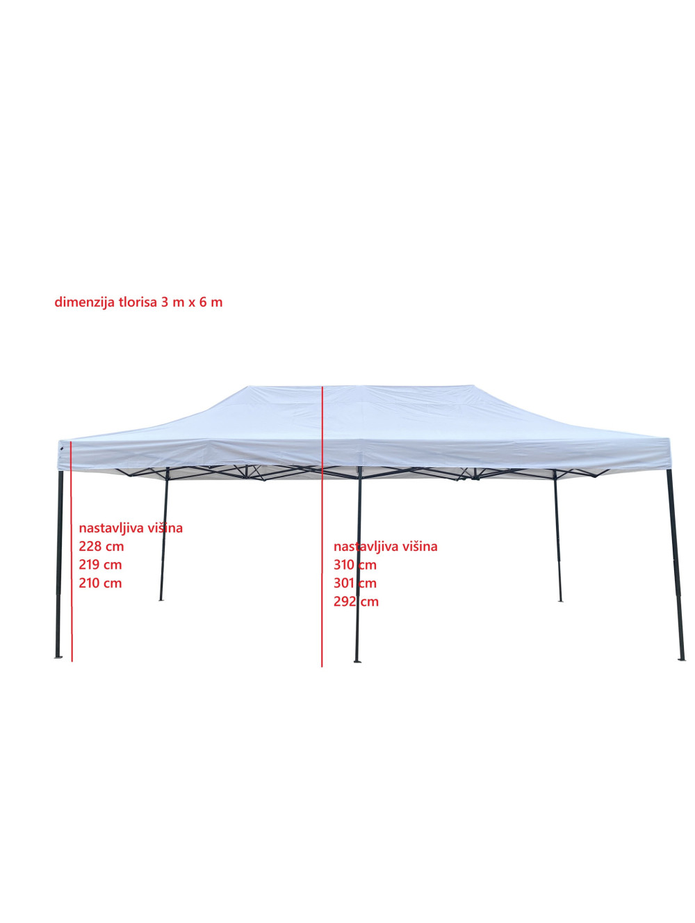 Pop-up paviljon 3x6 m
