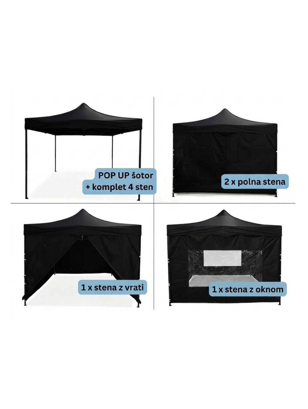 Pop-up paviljon S 4 stranicami 4x4 m
