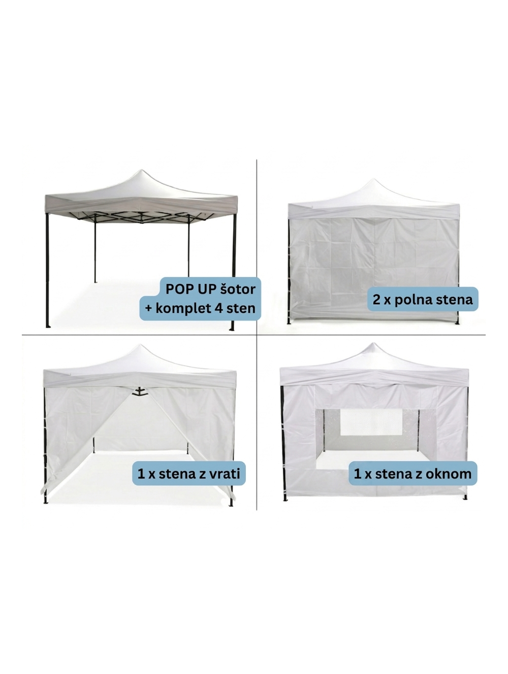 Pop-up paviljon S 4 stranicami 4x4 m