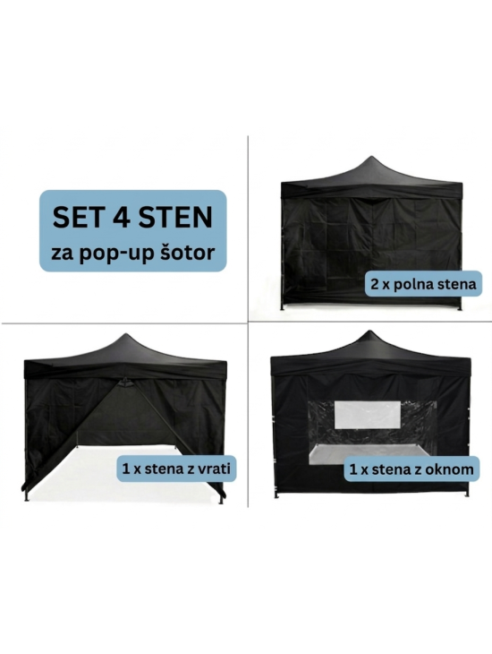 Komplet 4 sten za pop-up paviljon 4x4 m