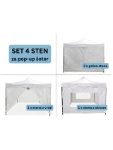 Komplet 4 sten za pop-up paviljon 4x4 m