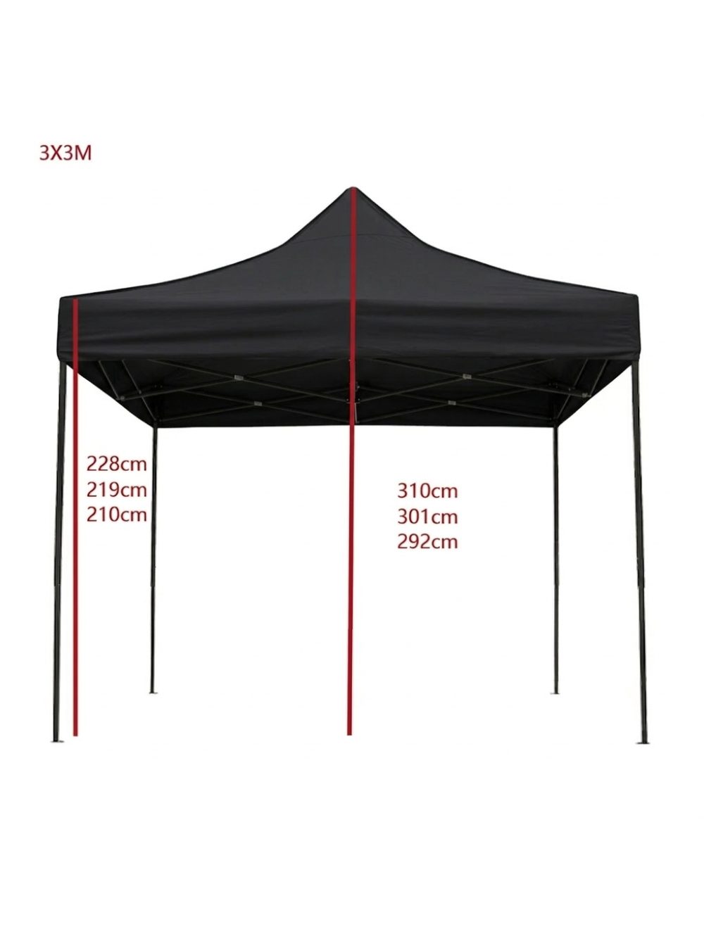 Pop-up paviljon S 4 stranicami 3x3 m