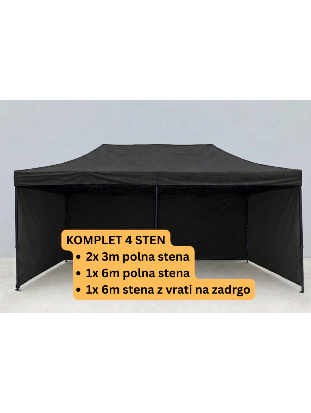 Pop-up paviljon 3x6 m s kompletom 4 stranic