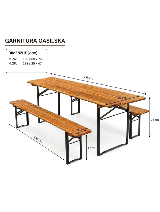 Gasilska / pivska garnitura