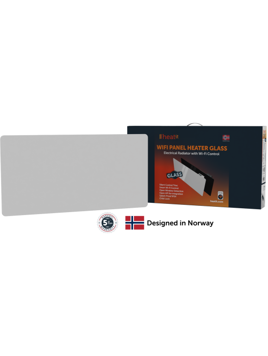 Heatit WiFi radiator 1000 W, steklo | Greenline